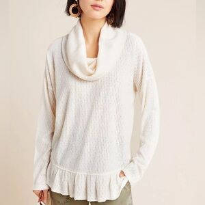 Anthropologie Maeve Addie Ruffle Haci Pullover Size Large